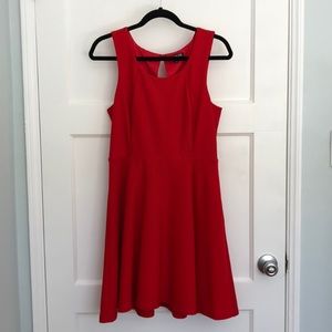 Red Fit and Flare Dress by Express